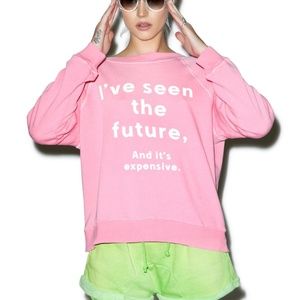 Wildfox Sweaters - Wildfox I've Seen The Future & Its Expensive Pink Wildfox Sweaters - Wildfox I've Seen The Future & Its Expensive Pink